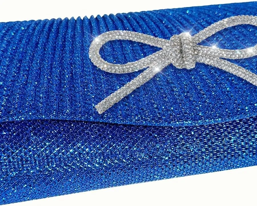 Rhinestone Bow Clutch Purses Women Chic Shiny Evening Handbag Evening Clutch Bag with Chain for Party Prom Wedding 2025