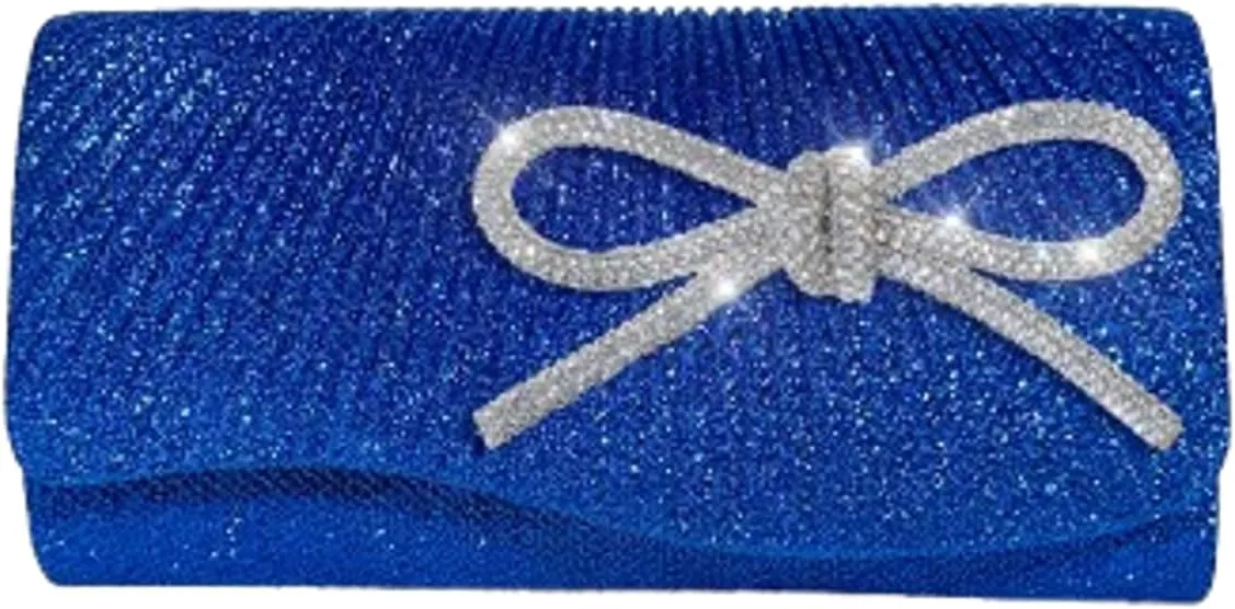 Rhinestone Bow Clutch Purses Women Chic Shiny Evening Handbag Evening Clutch Bag with Chain for Party Prom Wedding 2025