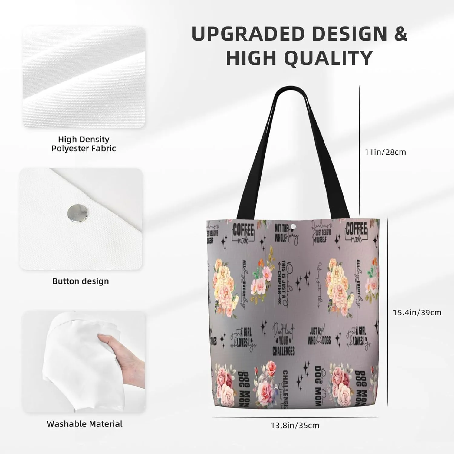 Rural Farm Retro Canvas Shoulder Bag Reusable Tote Bag Soft Lightweight Cloth Bags For Women Girls Lady Casual