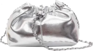 Shiny Bucket Bag for Women, High Gloss PU Leather Crossbody Purse with Drawstring Closure