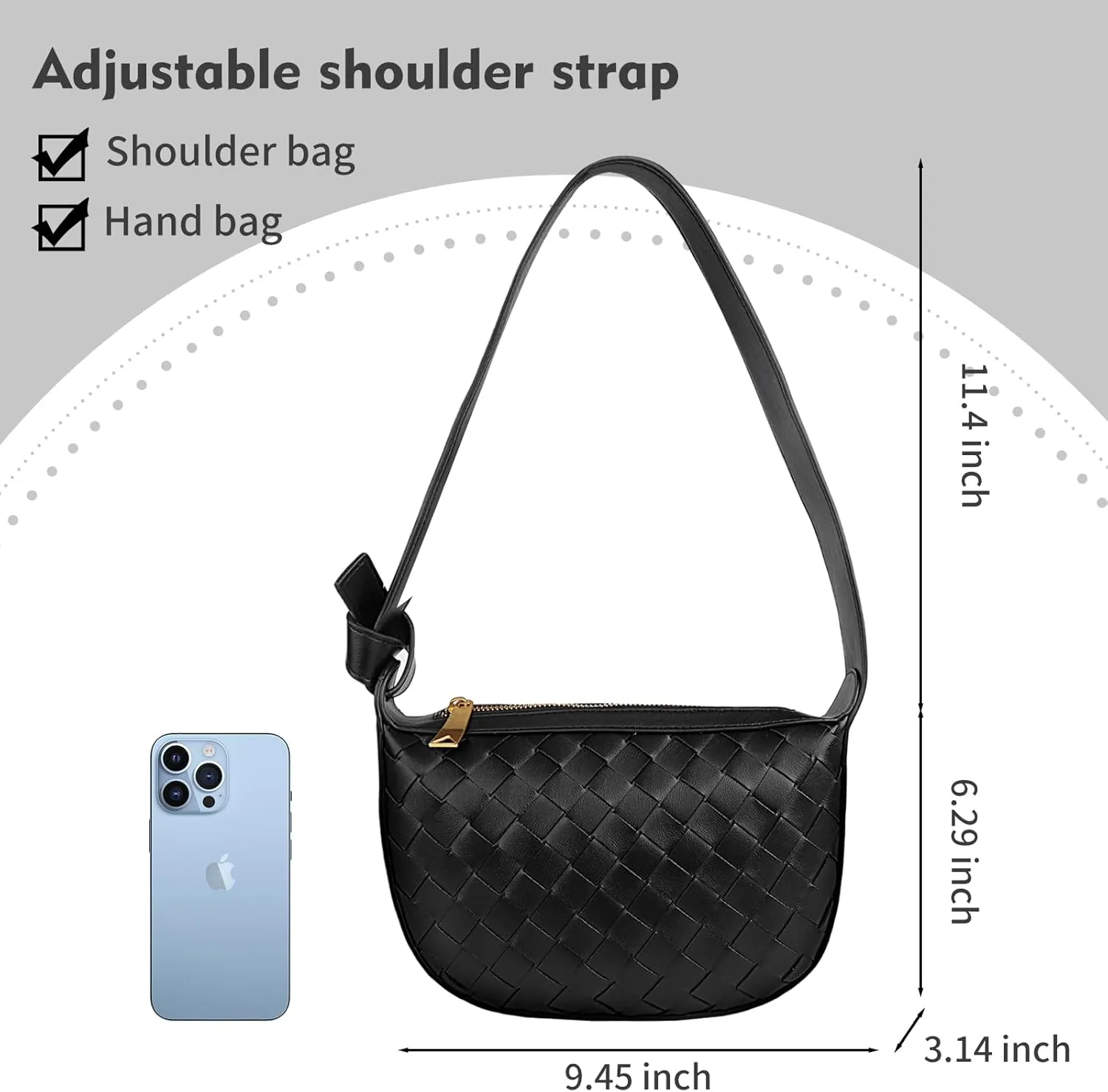 Shoulder Bag for Women Fashion Retro Woven Leather Handbag Classic Small Shoulder Purse