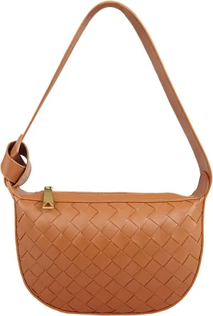 Shoulder Bag for Women Fashion Retro Woven Leather Handbag Classic Small Shoulder Purse