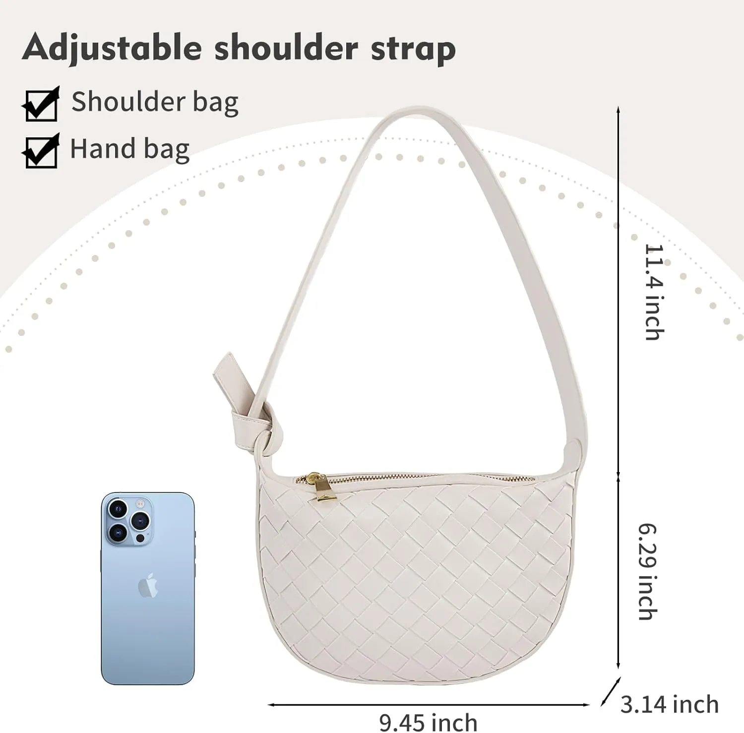 Shoulder Bag for Women Fashion Retro Woven Leather Handbag Classic Small Shoulder Purse