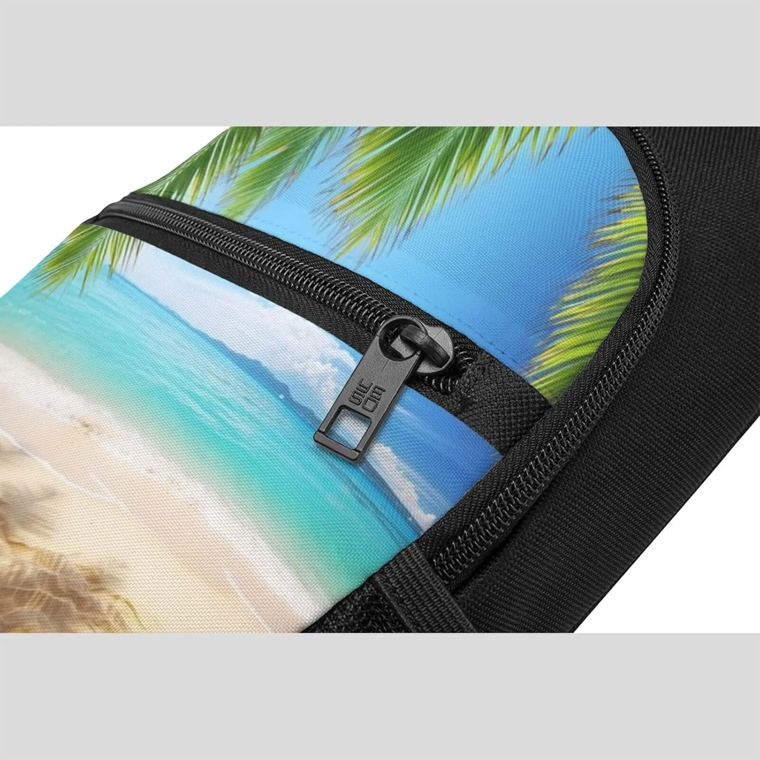 Sling bag for Women Men Trendy Sling Bakpack Casual Chest Bag Ocean Sea Beach Palm Leaves Fanny Pack for Travel Hiking
