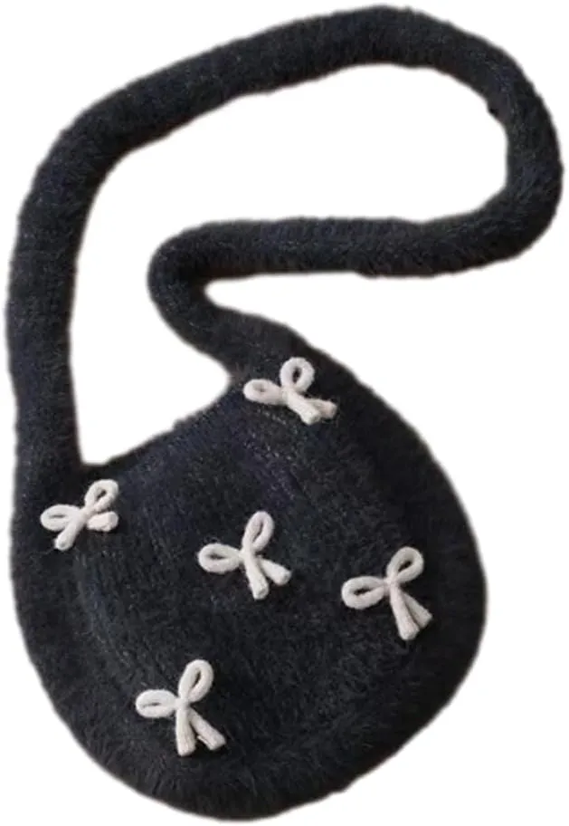 Slouchy Bow-Tie Knit Handbags for Women Casual Tote Bags for Women Woven Shoulder Bag Hobo Bag Satchel Bag Purse