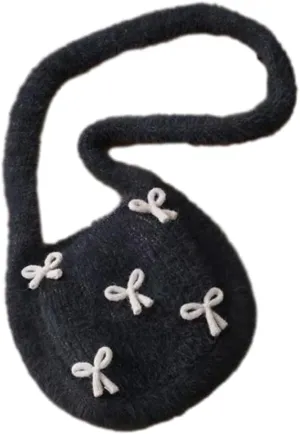 Slouchy Bow-Tie Knit Handbags for Women Casual Tote Bags for Women Woven Shoulder Bag Hobo Bag Satchel Bag Purse