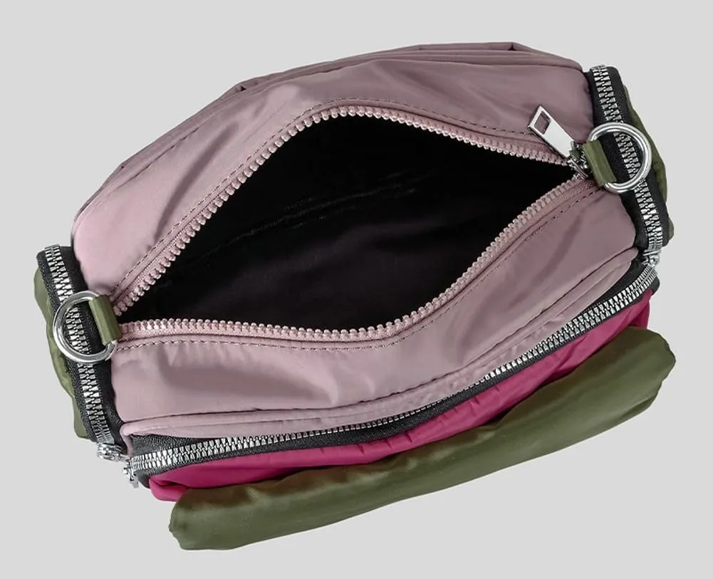 Slouchy Nylon Multiple Pockets Crossbody Purse Women Crescent Hobo Bags Trendy Shoulder Camera Bag Top-handle Tote Handbag