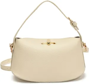 Slouchy PU Leather Crescent Hobo Bags Women Trendy Bucket Crossbody Purse Satchels Shoulder Bag Top-handle Tote Handbag