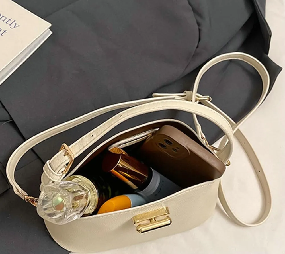 Slouchy PU Leather Crescent Hobo Bags Women Trendy Bucket Crossbody Purse Satchels Shoulder Bag Top-handle Tote Handbag