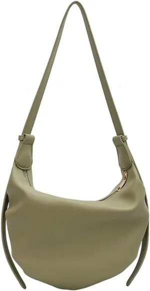 Slouchy PU Leather Crescent Hobo Bags Women Underarm Crossbody Purse Trendy Satchels Shoulder Bag Top-handle Tote Handbag