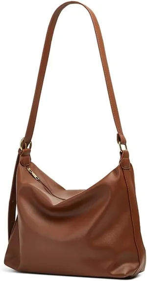 Slouchy PU Leather Crescent Shoulder Hobo Bags Women Trendy Crossbody Purse Travel Satchels Dumpling Bag Mini Tote Handbag