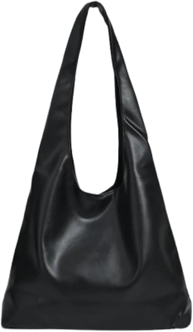 Slouchy PU Leather Hobo Bags Women Trendy Crossbody Purse Tote Handbag Satchels Crescent Shoulder Travel Summer Beach Bag