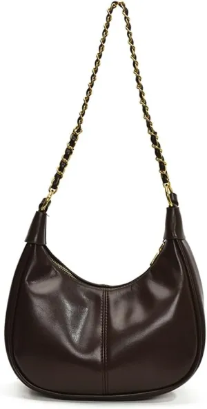 Slouchy PU Leather Hobo Bags Women Trendy Shoulder Bag Crescent Crossbody Phone Purse Cute Satchels Tote Handbag 2024