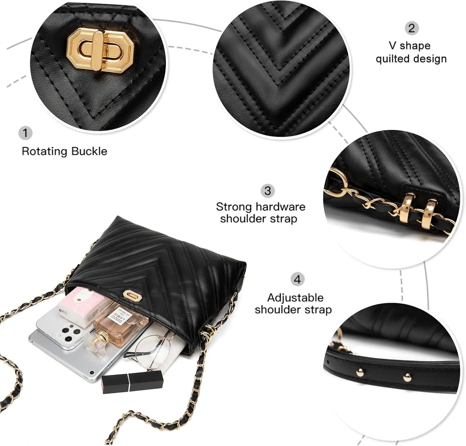 Small Crossbody Bags for Women Purses Fashion Leather Lightweight Handbags Shoulder Bag