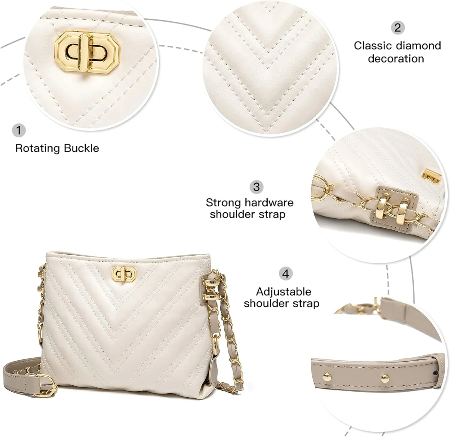 Small Crossbody Bags for Women Purses Fashion Leather Lightweight Handbags Shoulder Bag