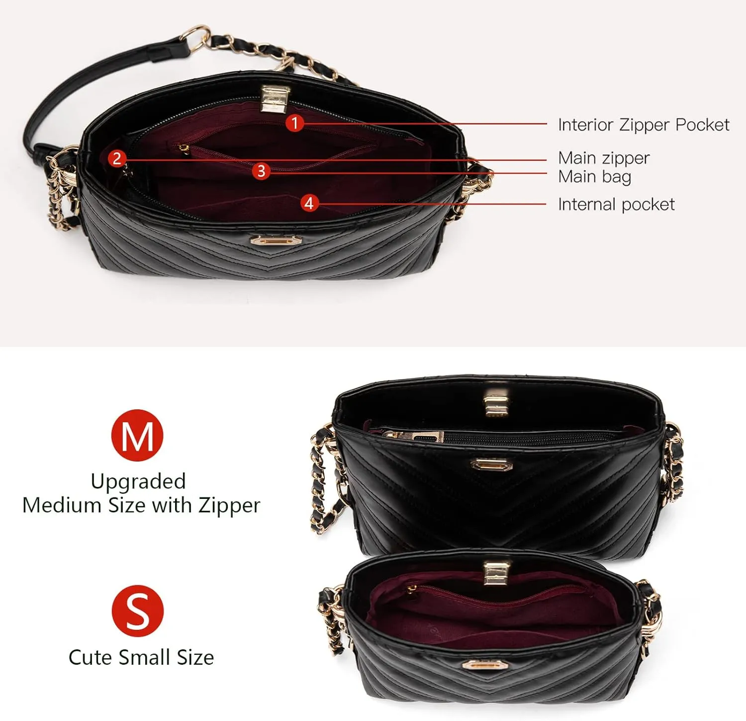 Small Crossbody Bags for Women Purses Fashion Leather Lightweight Handbags Shoulder Bag