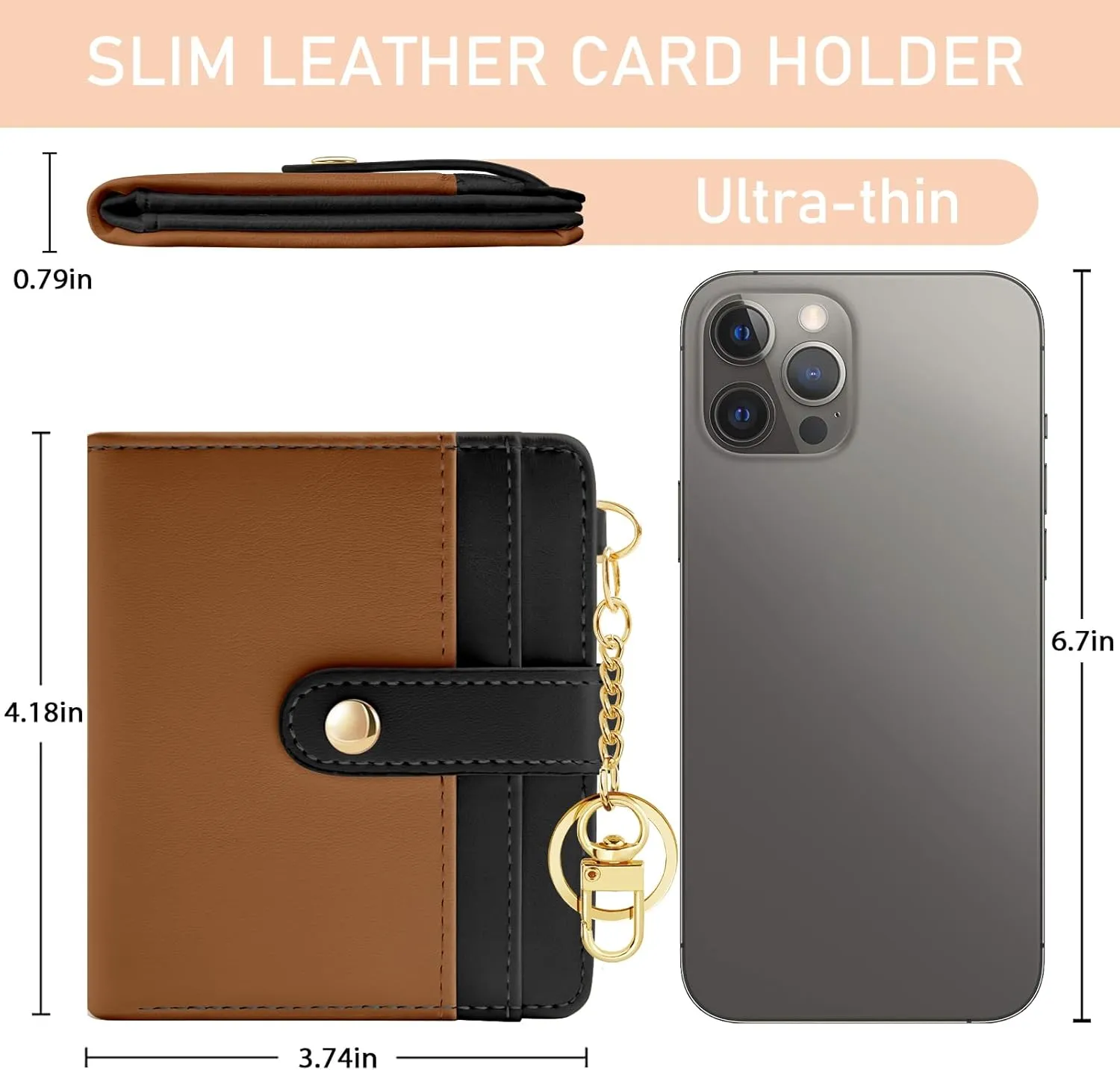 Small Ladies Wallet, Rfid Slim Thin Compact Credit Card Women Wallet, PU Leather Bifold Cash Wallet, Zipper Coin Pocket & ID Window, Female Gifts Black and Brown