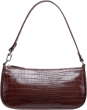 Small Shoulder Bags for Women Retro Classic Tote Purse Handbag Crocodile Pattern Clutch