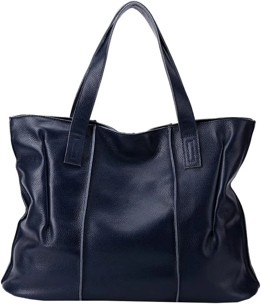 Soft Genuine Leather Tote Bags for Women Large Capacity Handbags Ladies Top Handle Satchel Trendy Working Shoulder Bags