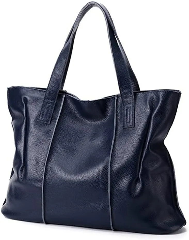 Soft Genuine Leather Tote Bags for Women Large Capacity Handbags Ladies Top Handle Satchel Trendy Working Shoulder Bags