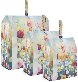 Spring Watercolor Flowers Floral Compression Packing Cubes for Travel Packing Organizers Large Luggage Organizers Bags for Carry on Suitcases