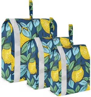 SPRIPORT Lemon Leaves 3 Set Compression Packing Cubes for Travel Lightweight Luggage Organizer Bags for Carry on Suitcase Travel Accessories for Woman Man Clothes