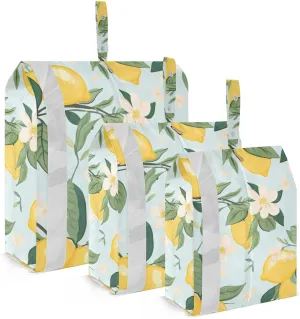 SPRIPORT Summer Leaves Lemon 3 Set Compression Packing Cubes for Travel Lightweight Luggage Organizer Bags for Carry on Suitcase Luggage Cubes for Woman Man Vacation Clothes