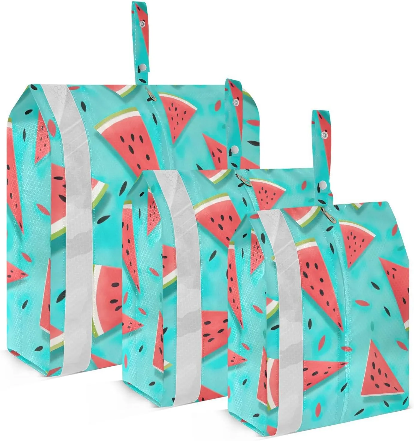SPRIPORT Watermelon Spot Blue 3 Set Compression Packing Cubes for Travel Lightweight Luggage Organizer Bags for Carry on Suitcase Travel Cubes for Woman Man Vacation Clothes