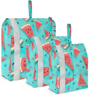SPRIPORT Watermelon Spot Blue 3 Set Compression Packing Cubes for Travel Lightweight Luggage Organizer Bags for Carry on Suitcase Travel Cubes for Woman Man Vacation Clothes