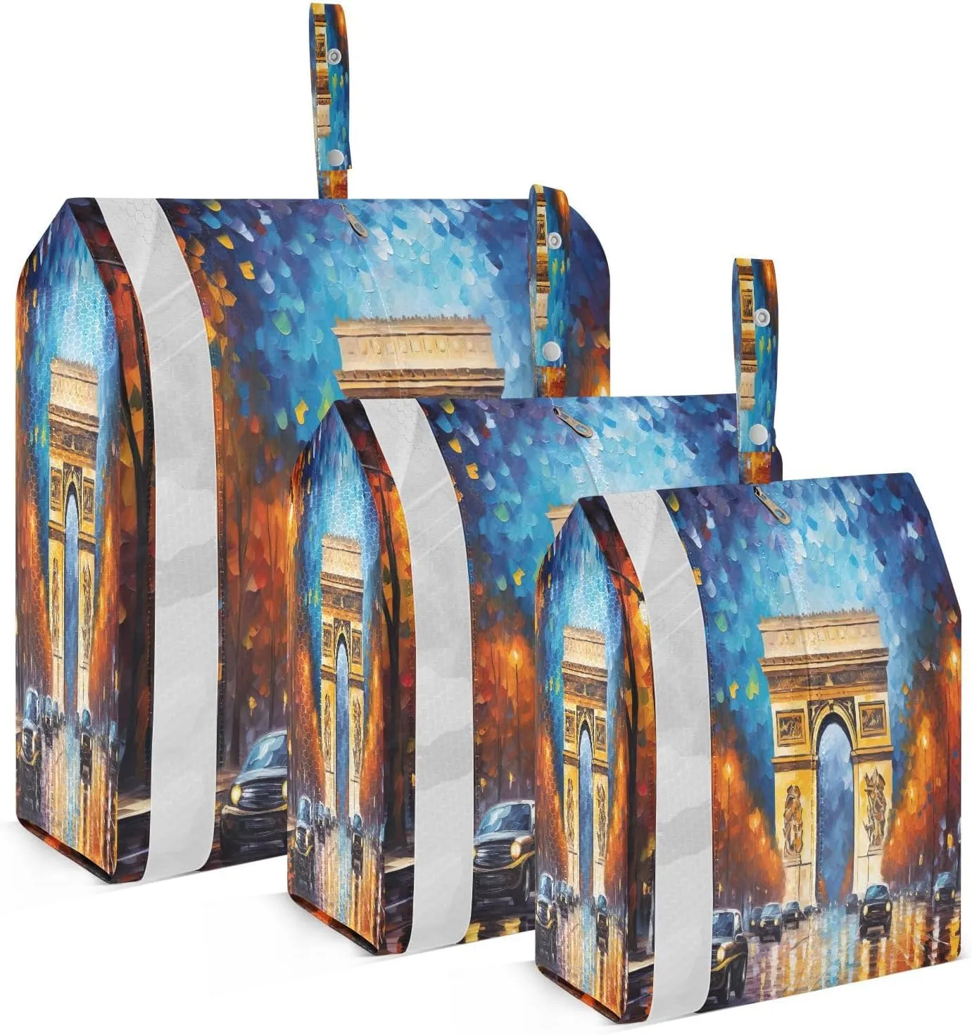 Starry Paris Triumphal Compression Packing Cubes 3 Set Travel Packing Cubes for Suitcases Organizer Bags Set for Women Men Travel Luggage