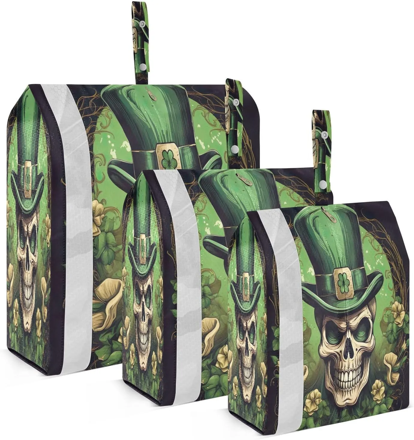 Stpatrick Skull Leaf Compression Packing Cubes 3 Set Travel Packing Cubes for Suitcases Organizer Bags Set for Travel Accessories and Essentials