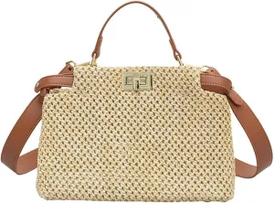 Straw Purses for Women 2024 Beach Bag for Women Small Tote Bag Straw Shoulder Bag Chic Handbag Satchel Crossbody Bag Purses