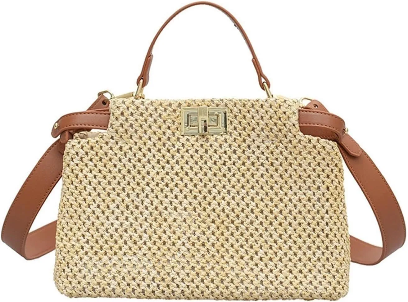 Straw Purses for Women 2024 Beach Bag for Women Small Tote Bag Straw Shoulder Bag Chic Handbag Satchel Crossbody Bag Purses