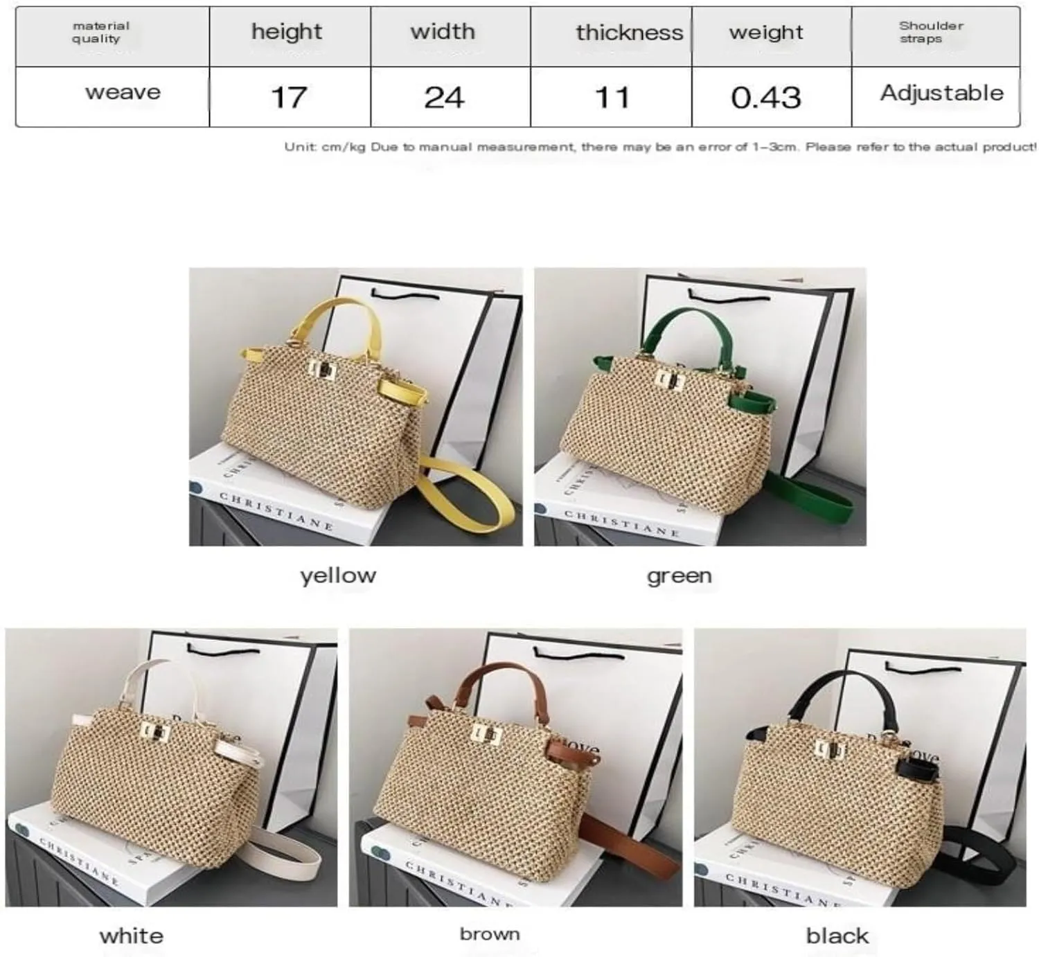 Straw Purses for Women 2024 Beach Bag for Women Small Tote Bag Straw Shoulder Bag Chic Handbag Satchel Crossbody Bag Purses