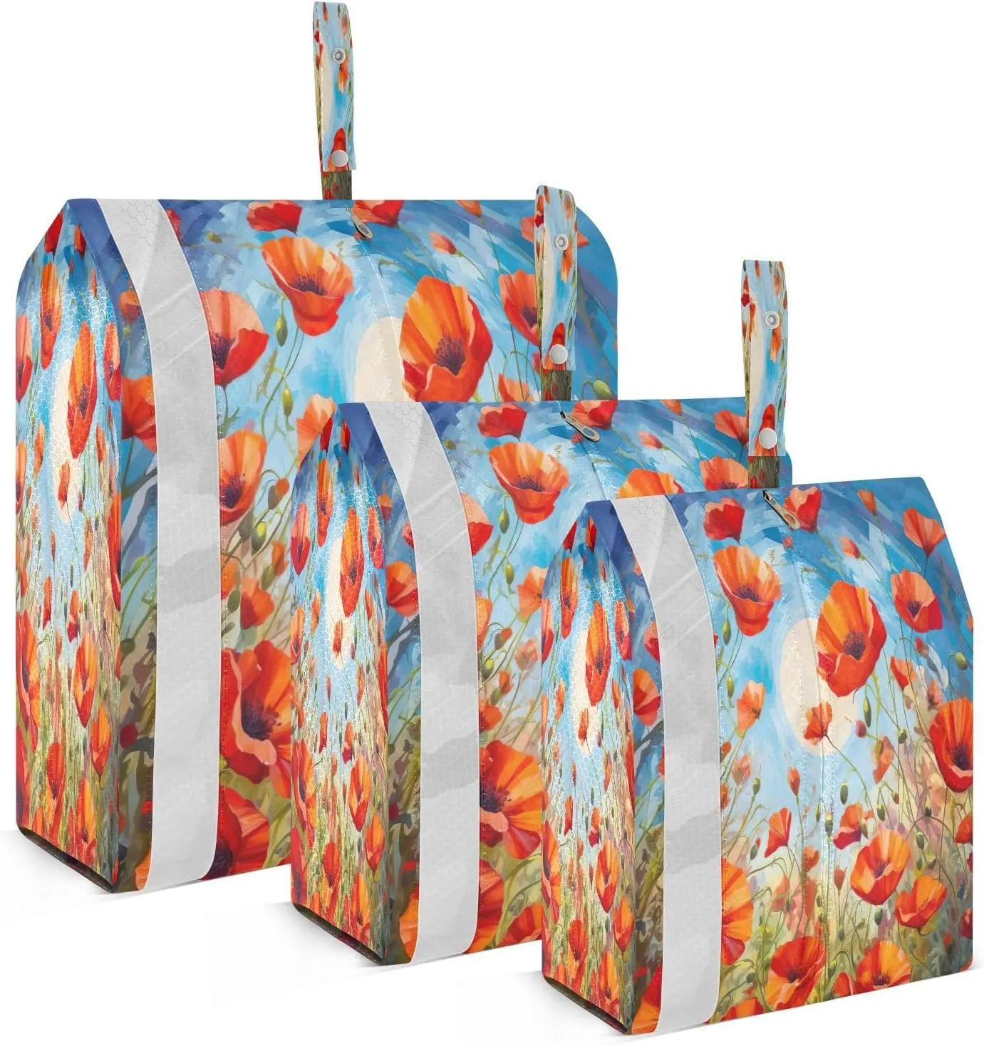 Sun Poppy Flowers Compression Packing Cubes Large Travel Packing Cubes Luggage Organizers for Suitcases Travel Bag for Women Travel Accessories