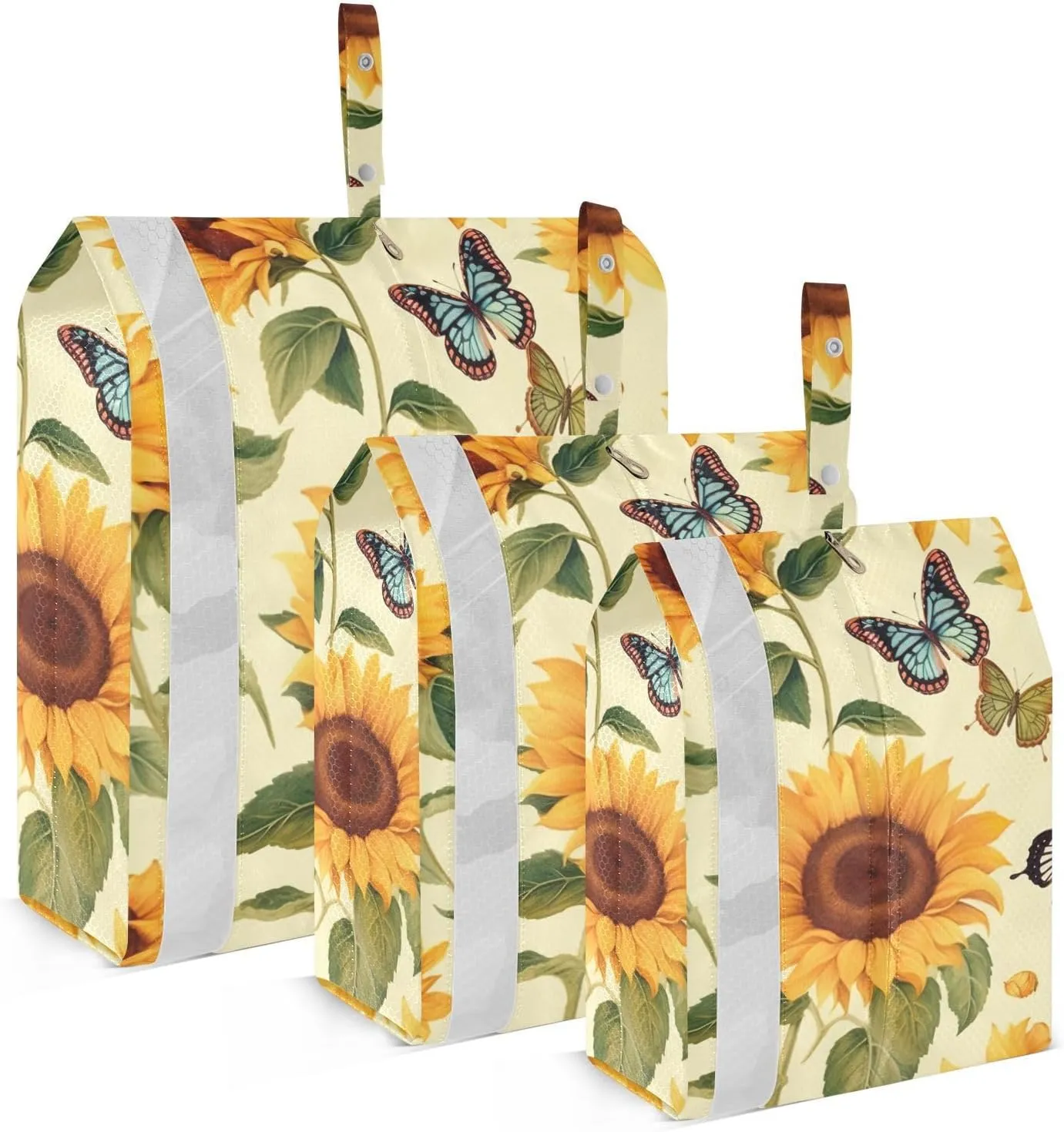 Sunflowers Butterfly Packing Cubes Set of 3, Lightweight Travel Luggage Organizers Foldable Bags for Easy Packing and Organization