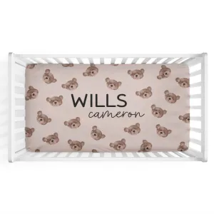 Teddy's Bears Personalized Crib Sheet