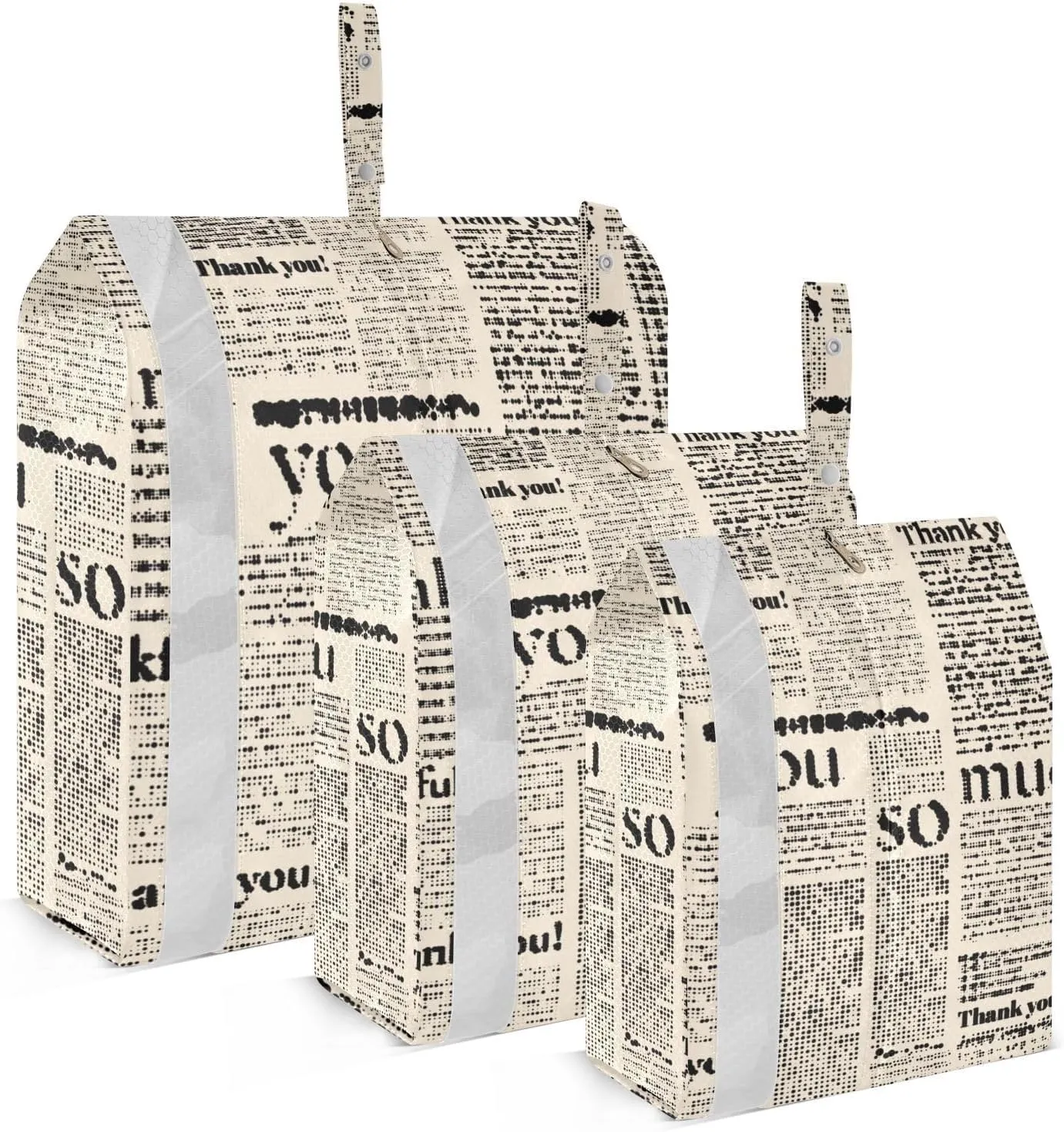 Thanks Newspaper Packing Cubes Set of 3, Lightweight Travel Luggage Organizers Foldable Bags for Easy Packing and Organization