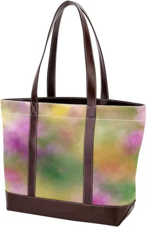 Tie Dyeing Art-106 Tote Bags Durable Leather Canvas Purses and Handbags for Women Top Handle Shoulder Satchel Hobo Bags