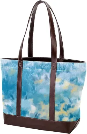Tie Dyeing Art-154 Tote Bags Durable Leather Canvas Purses and Handbags for Women Top Handle Shoulder Satchel Hobo Bags