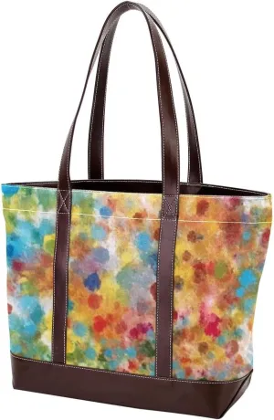 Tie Dyeing Art-163 Tote Bags Durable Leather Canvas Purses and Handbags for Women Top Handle Shoulder Satchel Hobo Bags