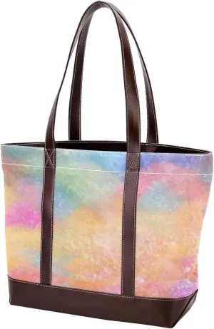 Tie Dyeing Art-181 Tote Bags Durable Leather Canvas Purses and Handbags for Women Top Handle Shoulder Satchel Hobo Bags