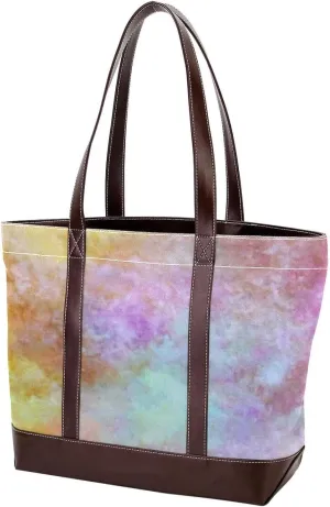 Tie Dyeing Art-184 Tote Bags Durable Leather Canvas Purses and Handbags for Women Top Handle Shoulder Satchel Hobo Bags