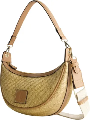 Tommy Bahama Hobo Bag, Women's Crescent Handbag, Woven Design and Adjustable Shoulder Strap, Tan