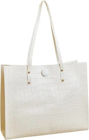 Tote Bag For Women Artificial Leather Solid Color Stone Pattern Phone Bag Shoulder Bag Hand Bag For Shopping Travel Z