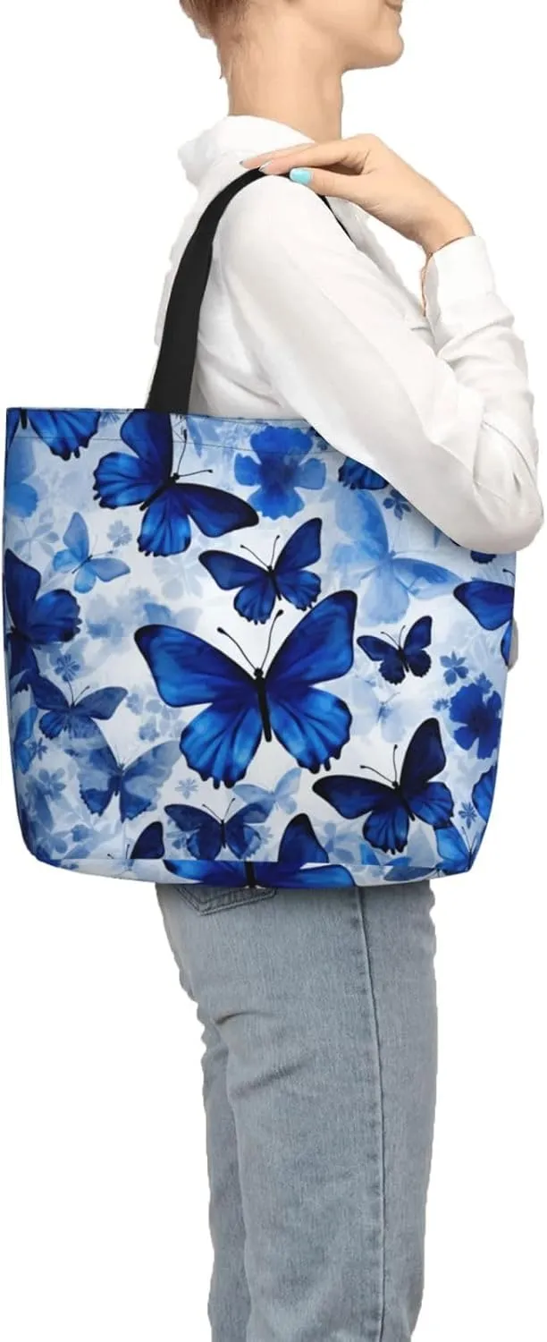 Tote Bag for Women Reusable Grocery Bags Boho Elephant Tote Bag with Inner Pocket Travel Tote for Shopping