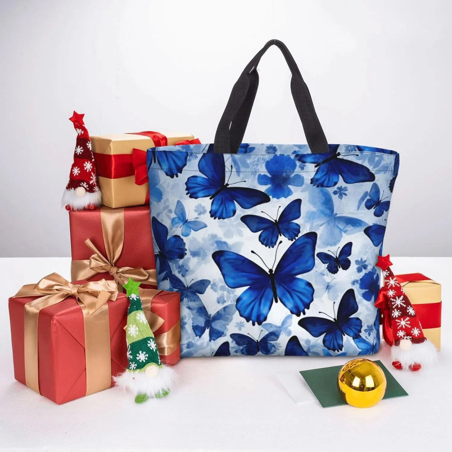 Tote Bag for Women Reusable Grocery Bags Boho Elephant Tote Bag with Inner Pocket Travel Tote for Shopping
