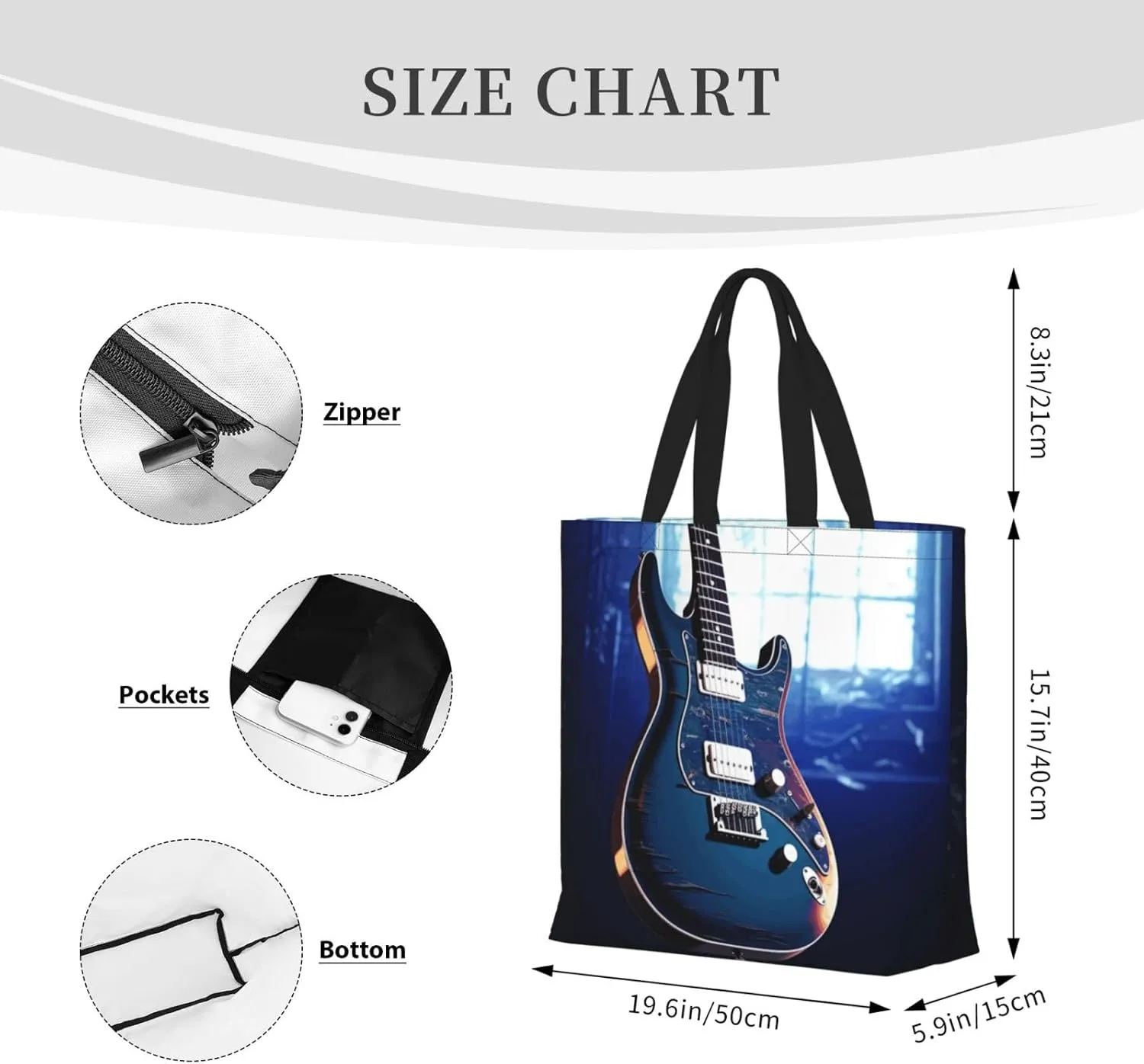 Tote Bag for Women Reusable Grocery Bags Boho Elephant Tote Bag with Inner Pocket Travel Tote for Shopping