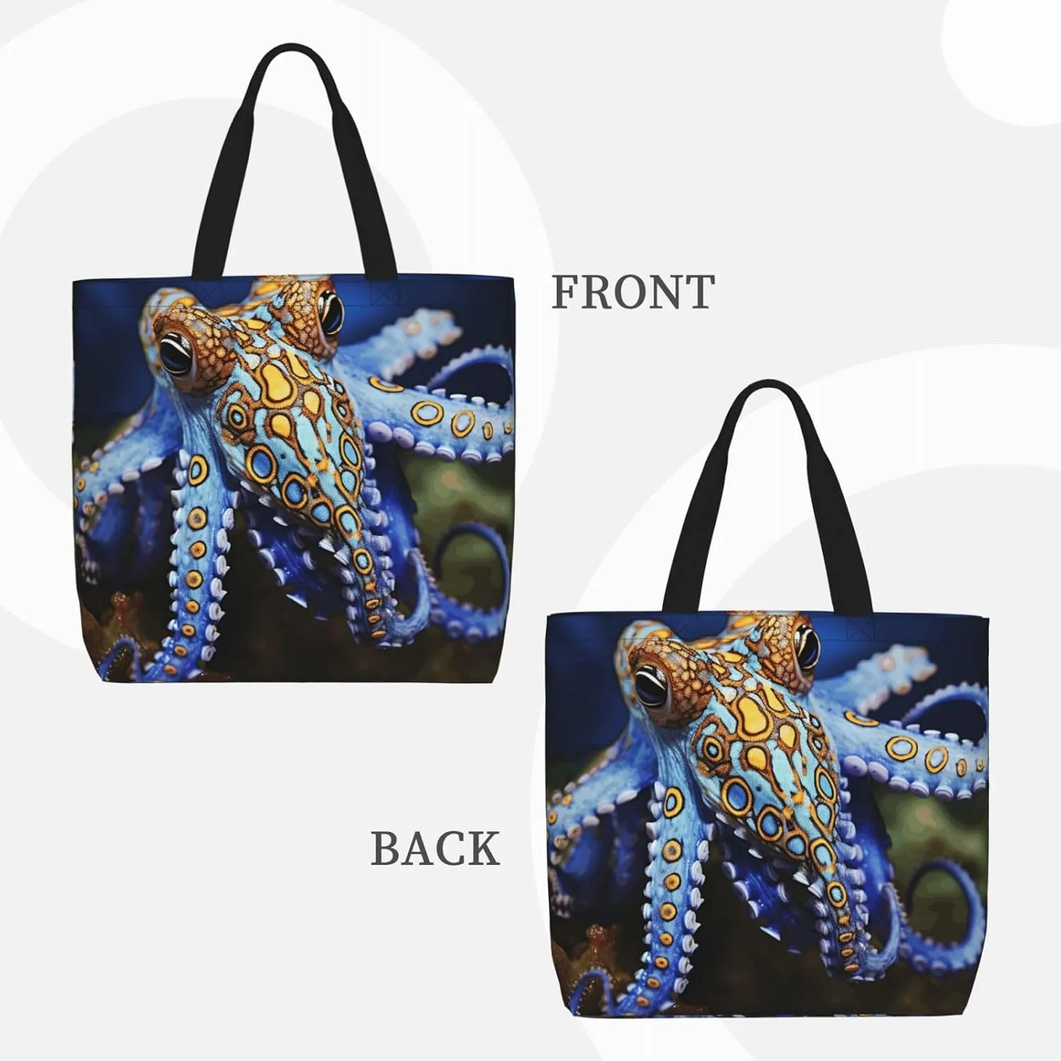 Tote Bag for Women Reusable Grocery Bags Boho Elephant Tote Bag with Inner Pocket Travel Tote for Shopping