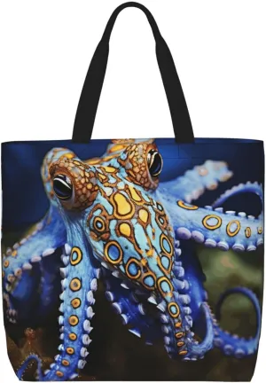 Tote Bag for Women Reusable Grocery Bags Boho Elephant Tote Bag with Inner Pocket Travel Tote for Shopping